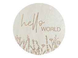 Cartas de anúncio de bebê Mali Redondo Hello World na floresta para sessões de fotos e Berçário