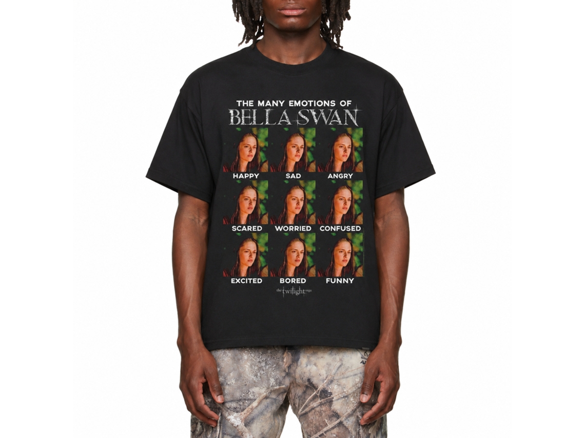 Rockinstone Twilight Movie Many Emotions Black Adult T-shirt Size:xxl