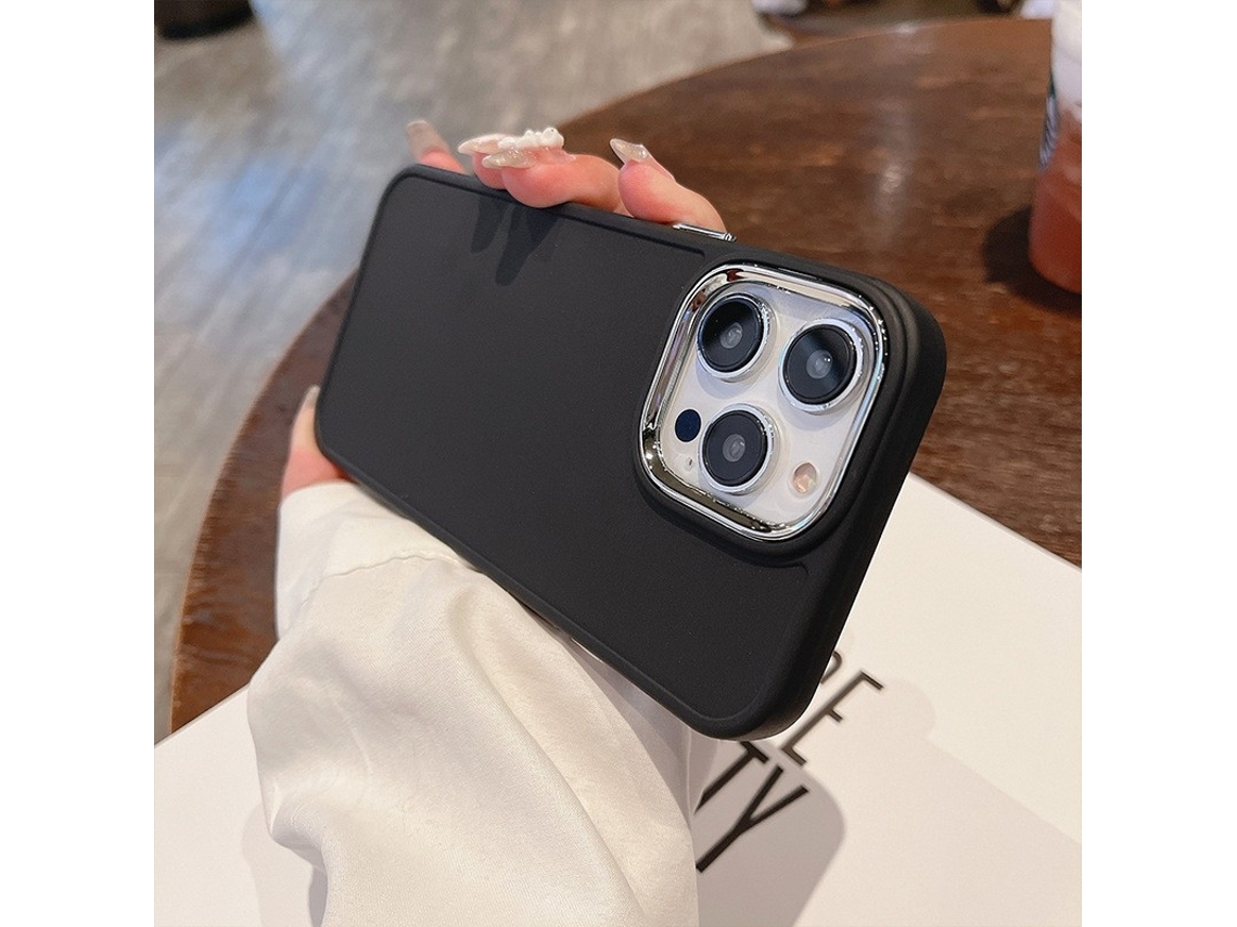 Conjunto De 2 Capas Para Iphone 17, Pretas, Simples, Com Moldura De Metal E Design Macio.