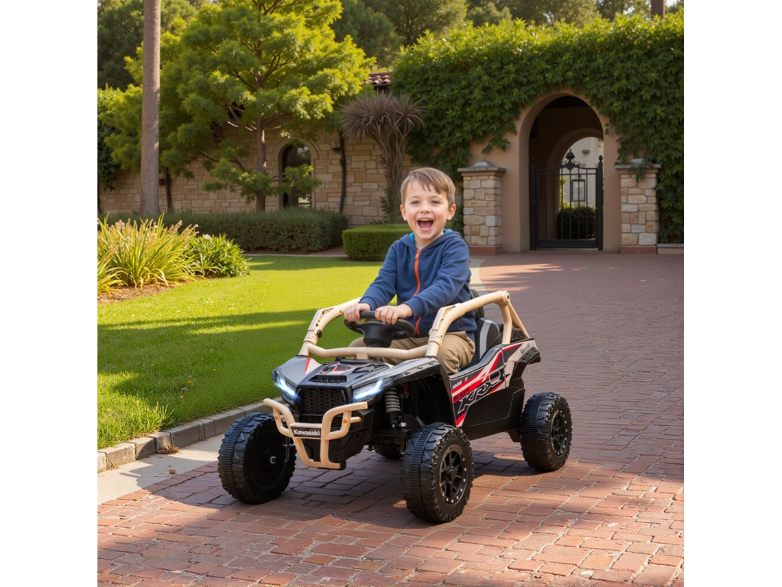 Carro Infantil Elétrico Off-road 12v, Controle Remoto, Luzes Led, Música E Buzina Para Crianças De 3 A 8 Anos - Amarelo