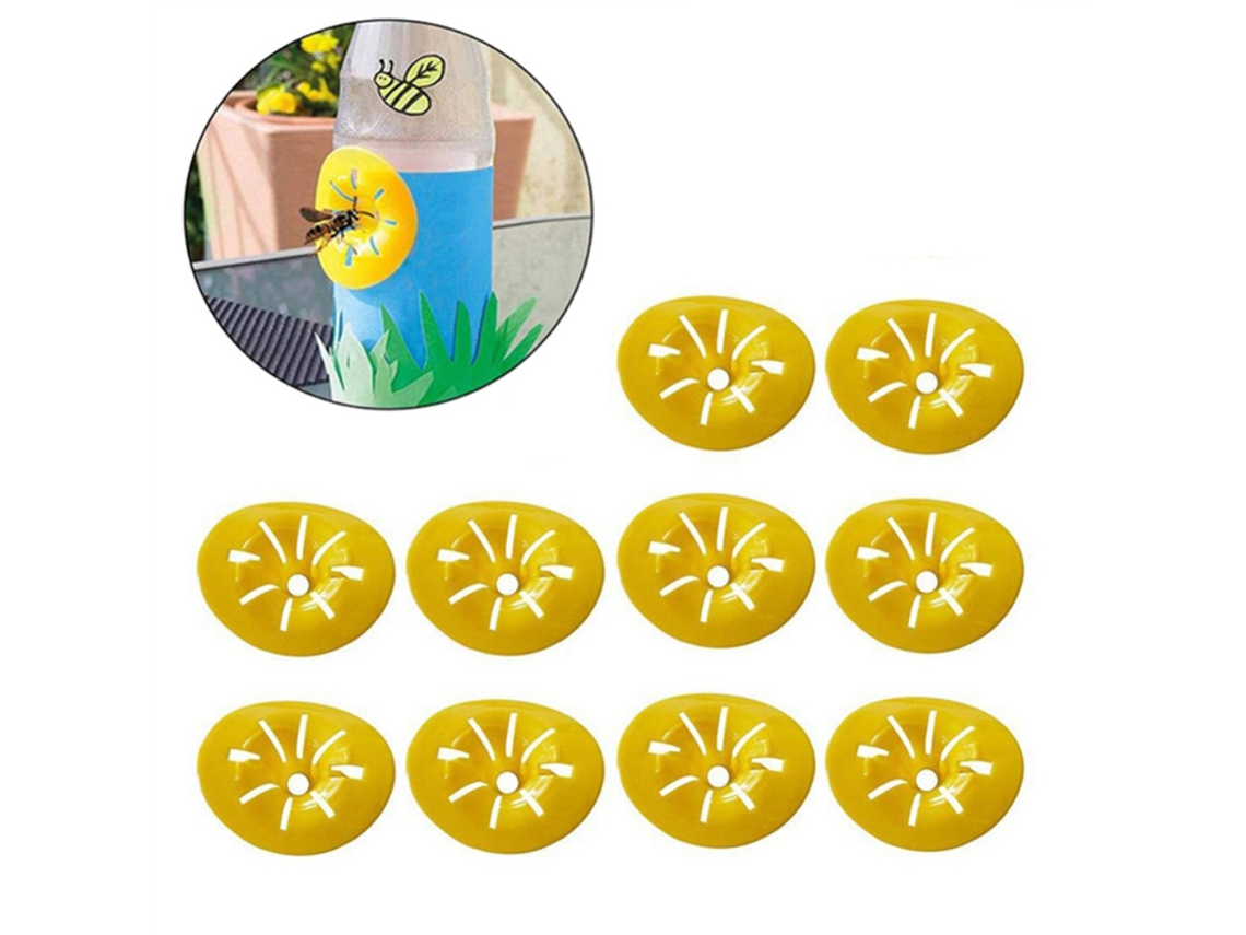 10pcs Armadilha De Abelha Em Forma De Flor Inseticida Pendente Amarela