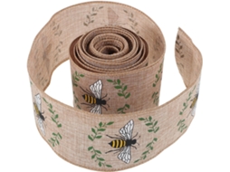 Fita Decorativa Em Rolo Com Estampa De Abelhas E Flores, Em Poliéster, Fácil De Moldar E Usar, Ideal Para Embrulhar