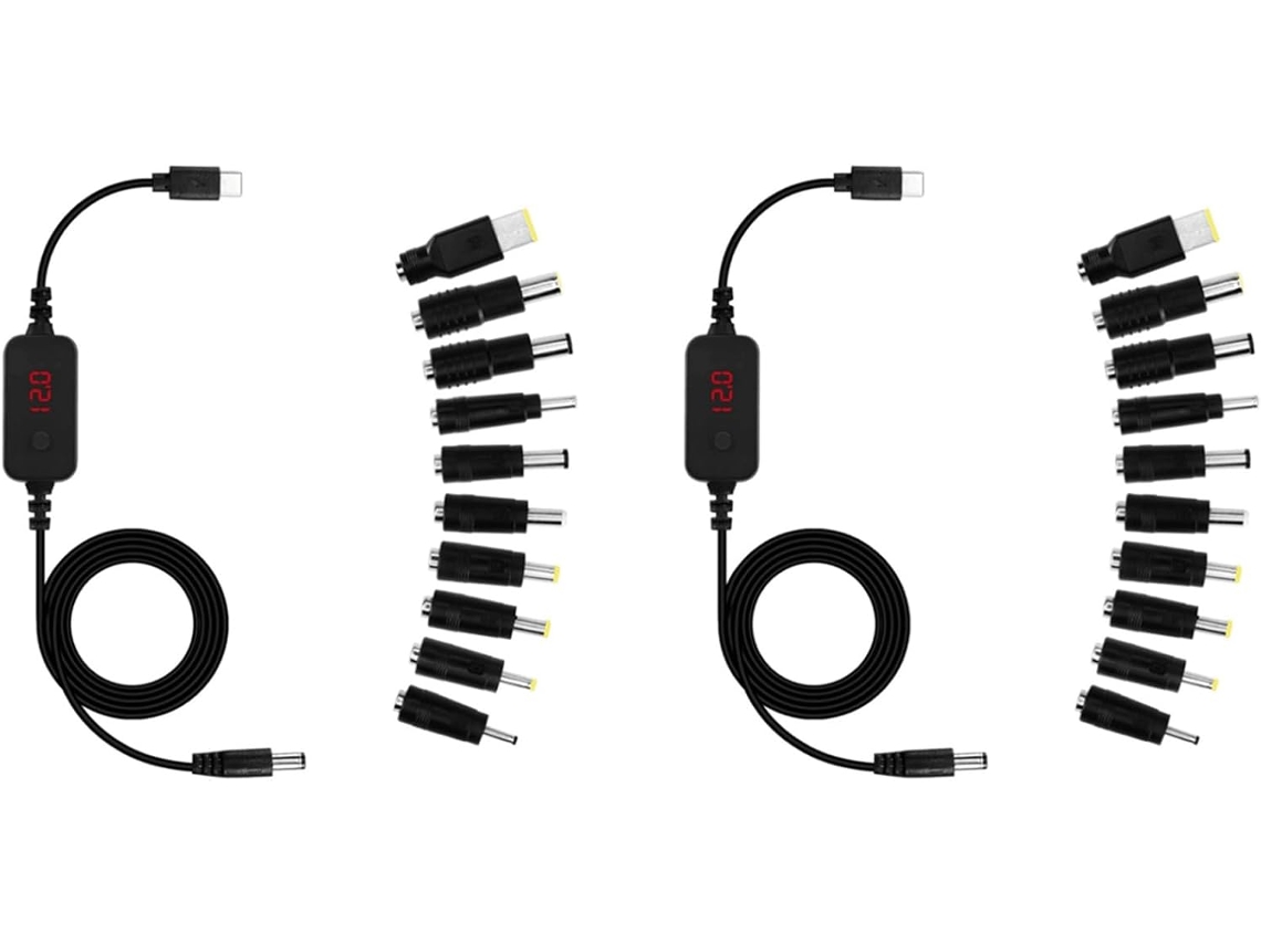 Cabo Adaptador Elevador de Tensão Dc Tipo C Duplo, 5v 9 12 15 20v, Tensão Ajustável, Pd SFUSHOS