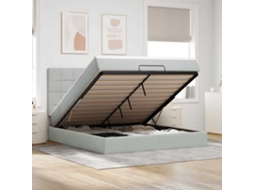 Vidaxl Estrutura Cama Otomana Colchões 180x200cm Veludo Cinzento Claro