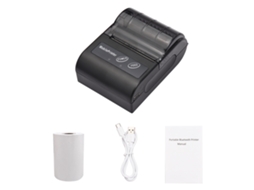 Impressora Térmica Portátil 2 Polegadas 58mm Sem Tinta Usb Bt compatível com Win Android iOS para Loja Restaurante Pequenos Negócios | S/MARCA