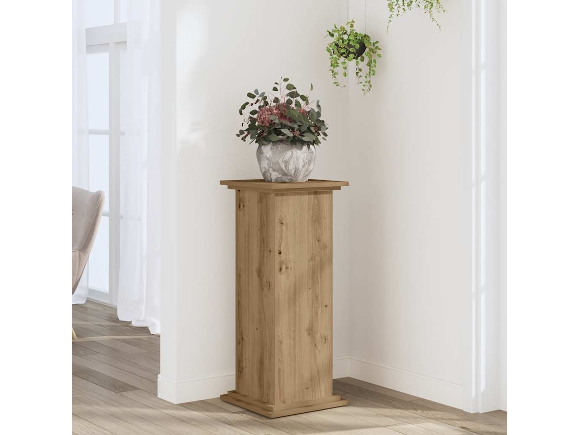 Vidaxl Suporte Plantas 33x33x80 Cm Deriv. Madeira Carvalho Artisiano
