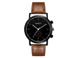 Relógio Gaiety de estilo simples para negócios, pulseira de PU, mostrador e movimento de quartzo com personalidade (marrom claro)