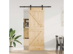 Vidaxl Porta Deslizante Narvik Natural E Preto 70 X 210 Cm (152,5 Cm)
