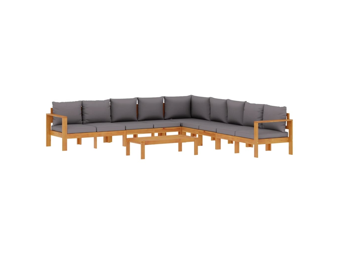 Conjunto de 6 Sofás de Jardim com Almofadões Acácia Maciça MAISON EXCLUSIVE
