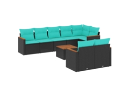 Conjunto de Sofá de Jardim, 5 Peças, Almofadas, Rattan Preto MAISON EXCLUSIVE
