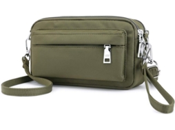 Mala De Ombro Pequena Em Nylon Impermeável Para Mulher - Saco Leve - Verde