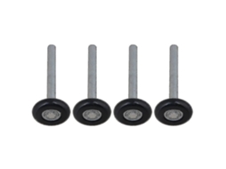 Roda de Nylon Alongada para Porta de Garagem, Preta.