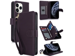 Capa Carteira De Couro Para Iphone 11 Pro - Com Rfid - Para Vários Cartões