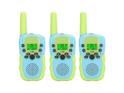 Conjunto de 3 Walkie-talkies Infantis com Lanterna LED Retroiluminada para Atividades em Família Ao Ar Livre, Campin-aquaforge de Longo Alcance