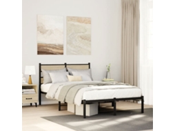 Vidaxl Estrutura De Cama Sem Colchão 120x190 Cm Metal Carvalho Sonoma