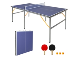 Mesa De Pingue-pongue 182x91 Cm Dobrável Com Rede, 2 Raquetes E 4 Bolas
