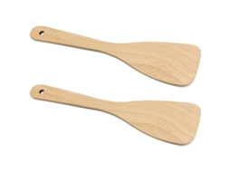 2 Colheres De Madeira De Faia Antiaderentes Utensílios De Cozinha Resistentes Ao Calor Para Sarten E Frying Pan