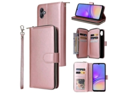 Capa Para Samsung Galaxy A05 4g Com Compartimentos Para Cartão, Zíper E Acabamento Em Couro Pu, Multicolorida