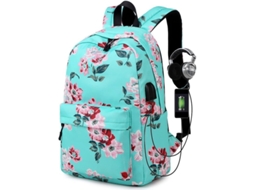 2026 mochila Escolar Retro para Mujer com Estilo Floral Resistente À Água e Compartimento para Laptop