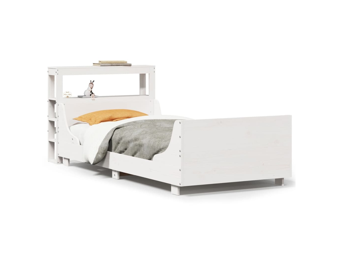 Bed Frame, Bed Frames Vidaxl Branco Madeira De Pinho (75 X 190 Cm)