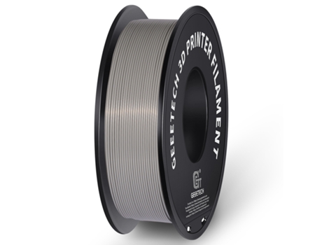 Filamento PLA Geeetech 1,75 mm cinza de alta qualidade, precisão dimensional perfeita para projetos 3D profissionais!
