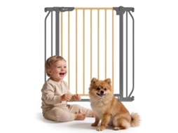 Grande Porta De Proteção Lionelo Truus Slim 75-105cm - Limiar 1,5cm - 2 Extensões - Fecho Automático Cinzento