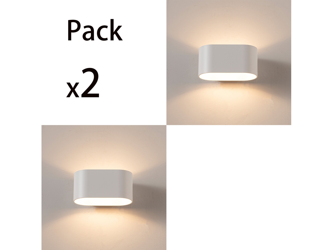Pacote De Apliques De Parede Internos Em Alumínio Branco Com Iluminação Para Cima E Para Baixo, Soquete G9 Alpinaluz (lâmpada Não Incluída)