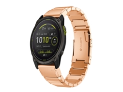 Bracelete para Garmin Enduro 3 Aço Inoxidável Estampa de Casco de Tartaruga Ouro Rosa XIAOMOYU (26mm)