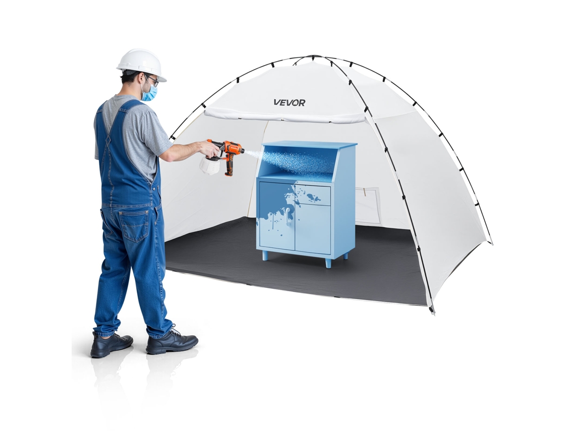 Cabine De Pintura Área De Trabalho 293 X 230 X 188 Cm Com Armários, Cadeiras E Mesas Vevor