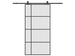Sliding Door, Sliding Doors Vidaxl Preto Vidro (102.5 X 205 Cm (200 Cm Sliding Rail))