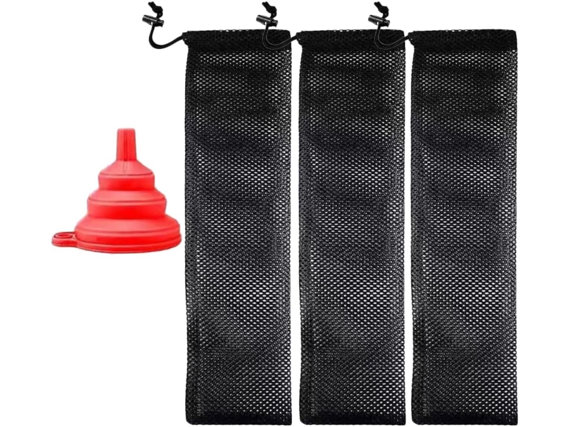 Kit de 3 Redes para Alimentar Pássaros, Ideais para Pendurar no Jardim, com Grande Capacidade, Feitas de Pp e Nylon CHABERLU