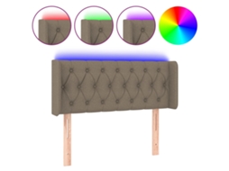 Led Headboard, Led Headboards Vidaxl Cinzento-acastanhado Tecido (93 X 16 X 78/88 Cm)