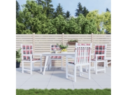 Vidaxl Almofadões Lombares Cadeiras Jardim 4pcs Oxford Xadrez Vermelho