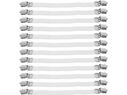 Conjunto De 12 Prendedores Elásticos Para Capas Tábua Passar Roupa E Lençóis, Superfície Lisa E Material Durável Em Aço