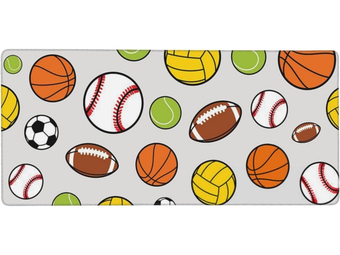 Mousepad Grande para Computador com Tema de Beisebol/futebol Americano e Base Borracha Antiderrapante, 40 X 90