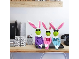 Laxiscreed Boneco Grinch De Páscoa Com Fantasia De Coelho, Óculos E Corda Para Colgar, Em Azul