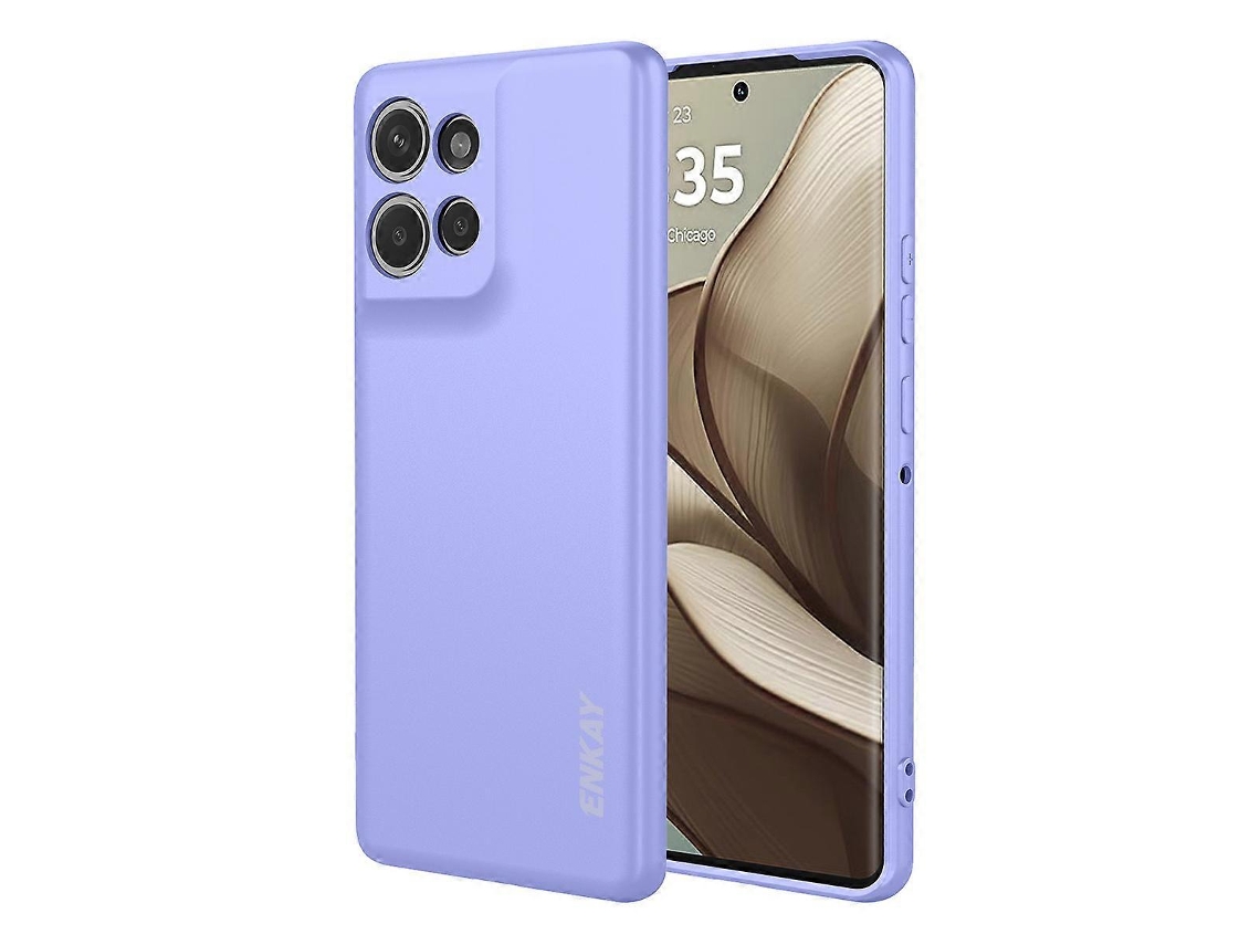 Capa De Silicone Para Motorola Edge 50 Neo 5g Enkay Hat Prince Straight Edge Capa Traseira Para Celular Roxa