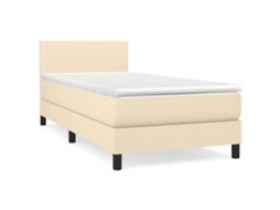 Cama com Molas/colchão 100x200 Cm Tecido Cor Creme MAISON EXCLUSIVE