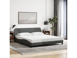 Estrutura De Cama Sem Colchão 160x200 Cm Tecido Cinzento-escuro