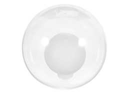 Lámpara de techo de cristal con forma de globo y pantalla esférica transparente. - aquaforge