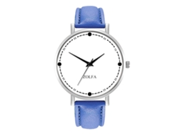 Relógio masculino de quartzo com pulseira de couro PU, mostrador redondo, design simples e moderno ZL66-YO azul