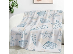 Manta Estrela do mar Concha 150x200 Cm Multifuncional Macia Aconchegante em Flanela Ideal para Cama Escritório