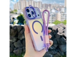 Capa Para Iphone 17 Pro Max Com Cor Degradê E Magsafe, Incluindo Suporte/alça De Pulso.
