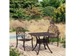 Vidaxl 3 Pcs Conjunto De Bistrô Alumínio Fundido Bronze