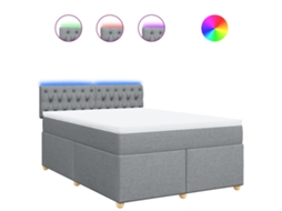Box Spring Bed, Box Spring Beds Vidaxl Cinzeto Tecido (140 X 200 Cm)
