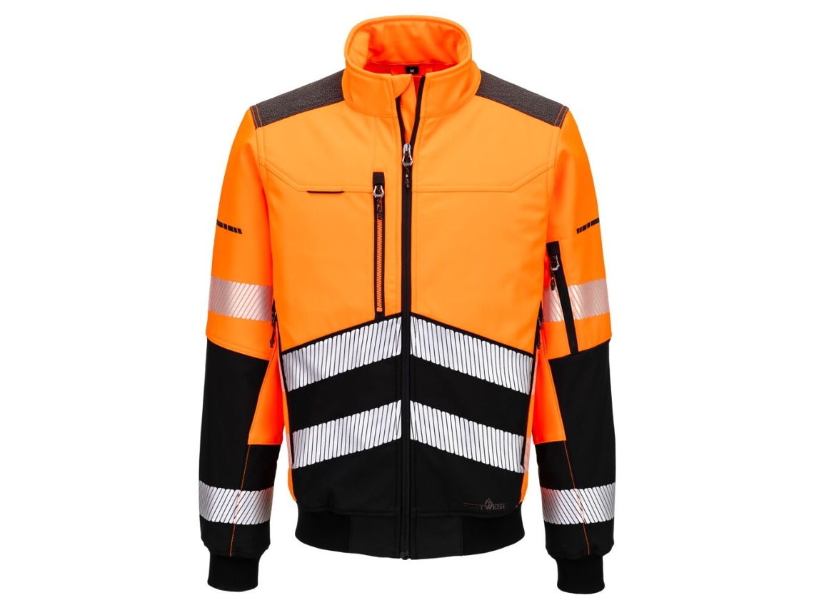 Casaco Softshell De Alta Visibilidade Ev4 3 Camadas | Trabalho Naranja/negro / L