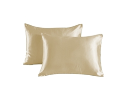 2Pack Fronhas de Cetim de Seda Macia e Suave Camelo EVELTEK 51x91cm
