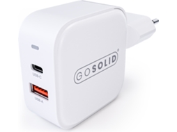 Carregador Rápido Compatível com Gan2 45W 1X Usb Qc3.0 1X Usb-C Pd3.0 GO SOLID