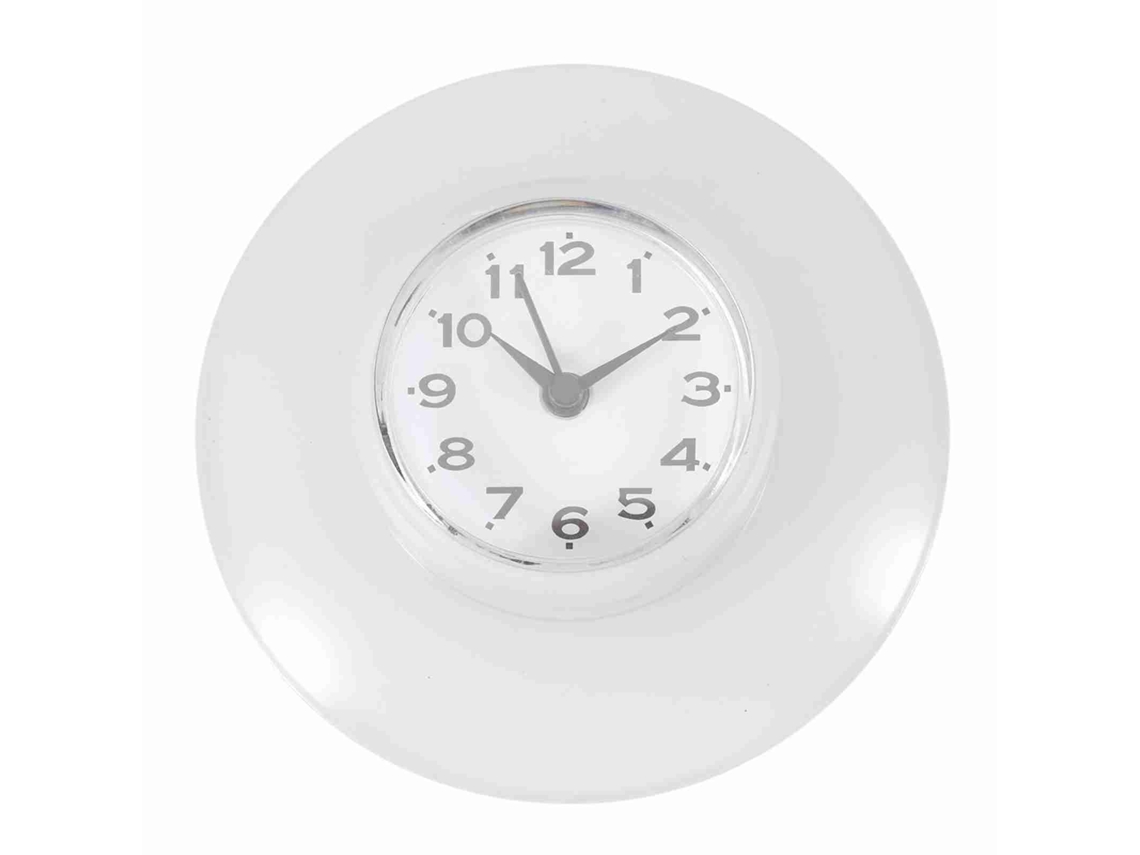 Relógio De Parede À Vácuo À Prova Dágua Quartzo Cozinha Banheiro Branco