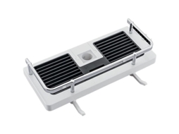 Regal para chuveiro telescópico alumínio inox sem furação para bastões 24/25mm S/MARCA